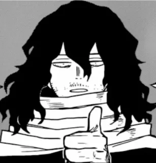👍 Aizawa My Hero Academia Anime, Manga, Pulgar arriba, Personaje, Eraserhead, Shota Aizawa whatsapp sticker