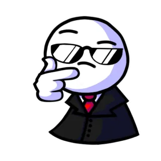 🤔 человечек, крутой, солнцезащитные очки, костюм, галстук, мультик telegram sticker