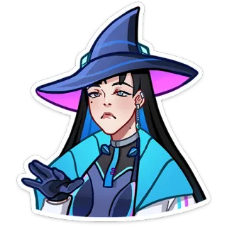 🧙 女巫, 魔法师, 魔法, 女性, 动漫风格 telegram sticker