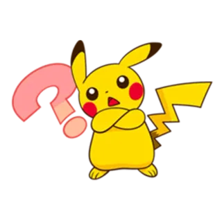 🤔 Pikachu Pikachu, Pokémon, Znak zapytania, Żółty, Kreskówka, Zszokowany, Zdezorientowany telegram sticker