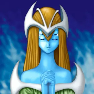 🙏 anime, female, fantasy, blue, peaceful telegram sticker