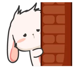 😳 Hoạt hình, Thỏ, Thỏ, Buồn, Dễ thương, Tường telegram sticker
