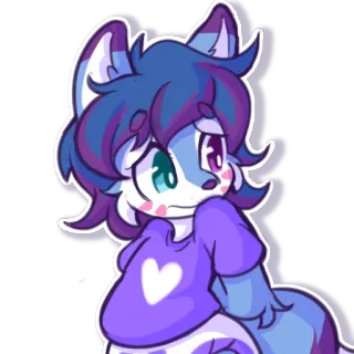 😳 furry, anthropomorphic, cartoon, sticker, cute, animal, character telegram sticker