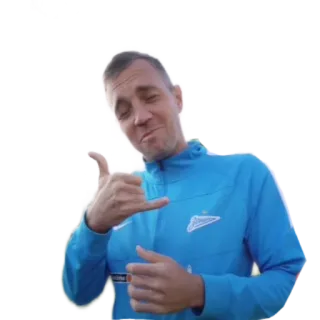 🤙 hombre, atleta, gesto, deporte, zenit telegram sticker