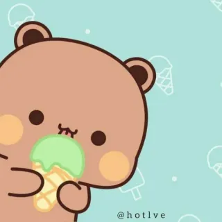 🤪 @hotlve bear, ice cream, cute, cartoon telegram sticker