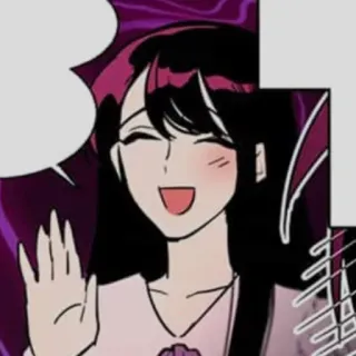 ☺ Cartoon, Frau, Welle, Gruß, Lächelnd, Glücklich whatsapp sticker