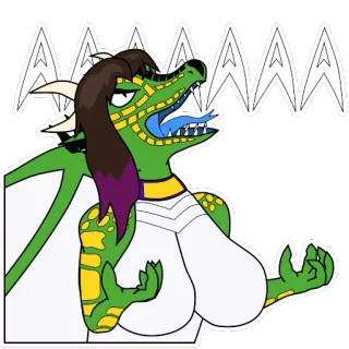 🤬 AAAAAA dragon, lizard, monster, fantasy, anthropomorphic telegram sticker