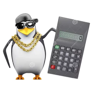 📠 ON MR M-M+
4%
70
78
4
52
9
6
+
X
-
C
0
=
+ chim cánh cụt, máy tính, kính, mũ, dây chuyền vàng, toán học, tài chính telegram sticker