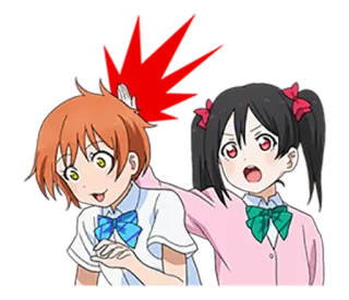 💥 Anime, Hoạt hình, Nhân vật, Love Live, Dễ thương, Con gái, Tình bạn telegram sticker
