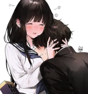 🌟 Anime, Cặp đôi, Tình yêu, Đồng phục học sinh, Lãng mạn, Dễ thương telegram sticker