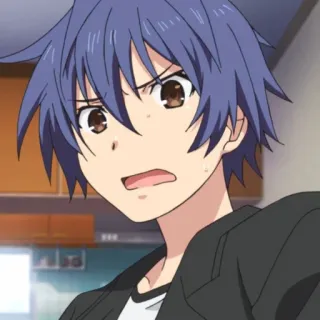 🤨 anime, male, character, expression, portrait telegram sticker