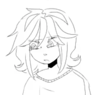 😞 anime, character, sketch, illustration telegram sticker