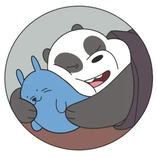 😴 Panda, Beruang, Kartun, Peluk, Lucu, Kawaii, Binatang, We Bare Bears telegram sticker