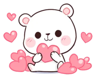 🐵 oso, corazón, amor, lindo, kawaii, animal telegram sticker