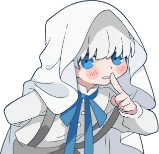 🤫 Anime, Chibi, Lindo, Chico, Capucha, Silencioso, Shhh telegram sticker