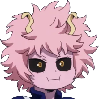😒 Mina Ashido My Hero Academia Anime, My Hero Academia, Mina Ashido, Pelo rosa, Dibujo animado telegram sticker