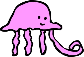 👌 медуза, морское существо, розовый, милый, мультик, животное telegram sticker