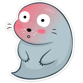 ☺️ тюлень, животное, мультфильм, милый, стикер telegram sticker