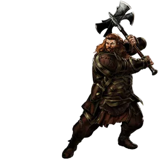 👊 dwarf, axe, warrior, fantasy, battle, medieval telegram sticker