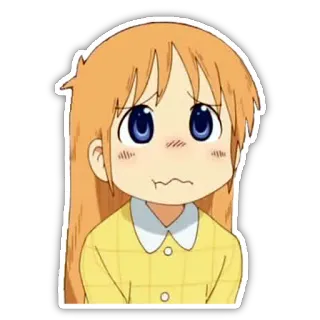 😞 Anime, Dziewczyna, Słodkie, Naklejka, Kreskówka telegram sticker
