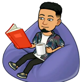 😌 Avatar, Leitura, Livro, Café, Relaxar, Puf whatsapp sticker
