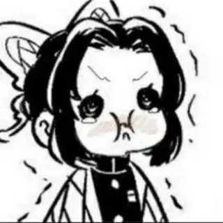 ©️ Shinobu Kocho Demon Slayer アニメ, 鬼滅の刃, 胡蝶しのぶ, 怒り, ステッカー, 漫画 whatsapp sticker