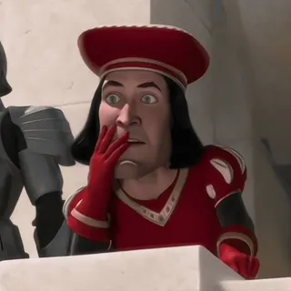 🪲 Lord Farquaad Shrek lord farquaad, shrek, zaskoczony, czerwony, strach, kreskówka telegram sticker