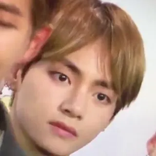 😶 V V, BTS, K-pop, cantante, músico, celebridad, ídolo whatsapp sticker
