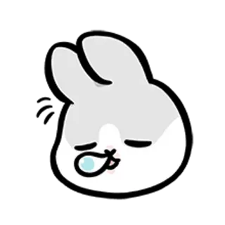 😋 兔子, 可爱, 卡通, 动物, 贴纸 telegram sticker