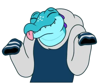 😋 alligator, dessin animé, animal, mignon, drôle whatsapp sticker