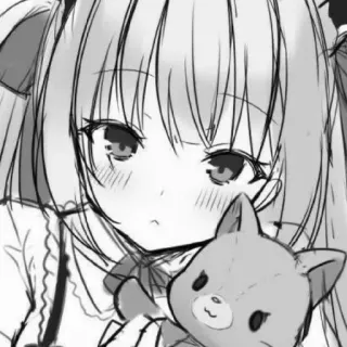 😶 Anime, Gadis, Lucu, Kawaii, Manga, Boneka, Ilustrasi whatsapp sticker