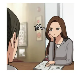 😒 xm... Desenho animado, Mulher, Sentada, Entediada, Menina telegram sticker