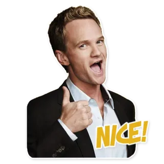 👍 Barney Stinson How I Met Your Mother NICE! barney stinson, how i met your mother, sympa, neil patrick harris, pouce levé telegram sticker