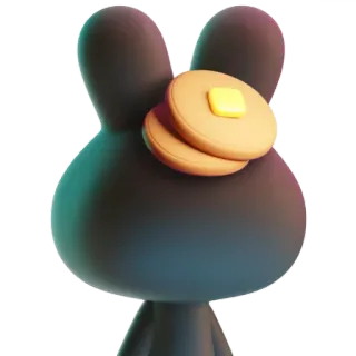 😶 conejo, panqueque, mantequilla, lindo, animal, comida telegram sticker