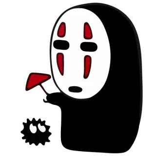 🐶 No-Face Spirited Away sem rosto, a viagem de chihiro, anime, ghibli, desenho animado, personagem, fofo telegram sticker