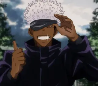 👍 Satoru Gojo Jujutsu Kaisen Anime, Manga, Jujutsu Kaisen, Satoru Gojo, Charakter, lächelnd, Daumen hoch telegram sticker