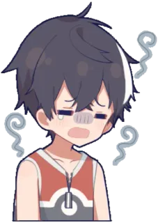 😓 anime, cansado, desenho animado, triste, exausto, personagem, ilustração telegram sticker