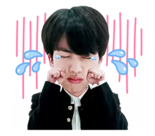 😭 piangere, triste, emozione, k-pop, asiatico, ragazzo telegram sticker