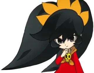 🙂 Ashley WarioWare video game, WarioWare, Ashley, witch, skull, cute, cartoon whatsapp sticker