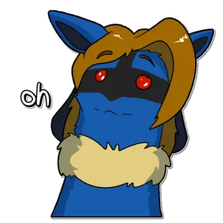 😮 oh pegatina, dibujos animados, lindo, lucario telegram sticker