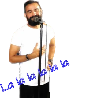 😆 La la la la la пение, певец, микрофон, мужчина, музыка, выступление, песня telegram sticker