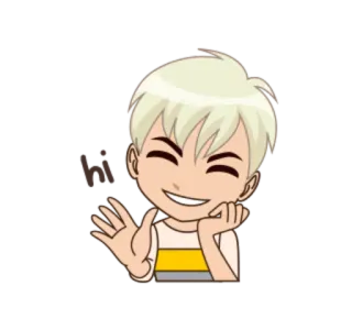 ✋ Cartoon, Personage, Zwaaien, Groet, Vriendelijk whatsapp sticker