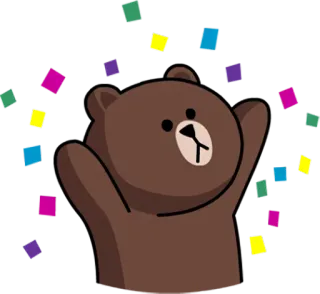 😇 Brown beruang, perayaan, konfeti, imut, hewan telegram sticker