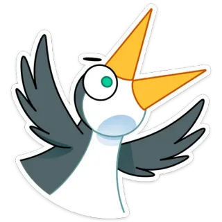 😱 bird, cartoon, screaming, cute, animal telegram sticker