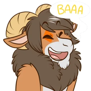 😃 BAAA mouton, animal, dessin animé, mignon, illustration telegram sticker