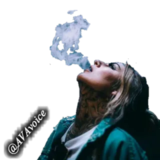 🚬 @AVAVoice 吸烟, 女人, 纹身 telegram sticker