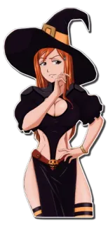 😏 anime, witch, halloween, orange hair telegram sticker