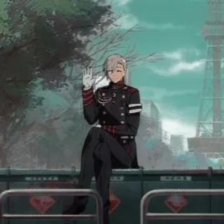 🔲 Anime, Manga, Uniforme militare, Personaggio, Che saluta telegram sticker