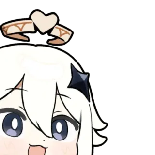 ☁️ Paimon Genshin Impact Anime, Videospiel, Niedlich, Schwebend, Maskottchen telegram sticker