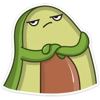 😡 Avocado, Cartoon, Figur, Launisch, Verschränkte Arme, Sticker telegram sticker